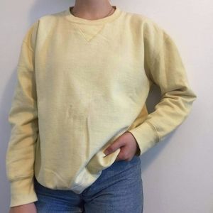yellow crew neck sweater
